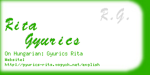 rita gyurics business card